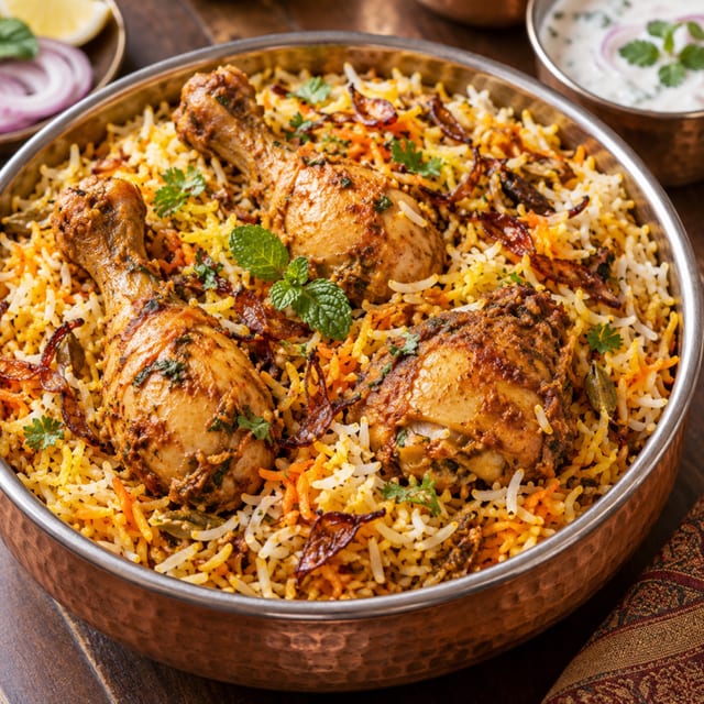 Special Spicy Chicken Biryani with Bones.