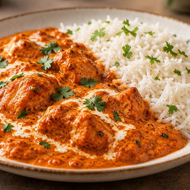 Butter Chicken with Rice.