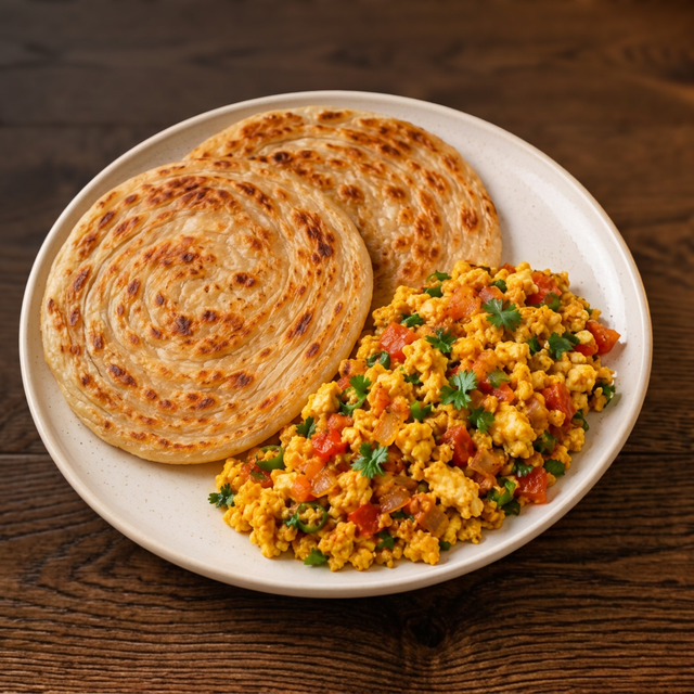 2 Parathas with Egg Bhurji.